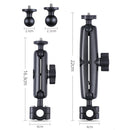 25mm Ballhead Car Front Seat Handlebar Fixed Mount Holder with Tripod Adapter & Screw & Phone Clamp & Anti-lost Silicone Case for GoPro HERO10 Black / HERO9 Black / HERO8 Black /HERO7 /6 /5, DJI Osmo Action, Insta360 One R and Other Action Cameras