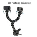 Clip Clamp Mount 360 Swivel Dual-head Flexible Tripod for GoPro HERO10 Black / HERO9 Black / HERO8 Black /7 /6 /5 /5 Session /4 Session /4 /3+ /3 /2 /1, SJCAM, Xiaoyi Sport Cameras