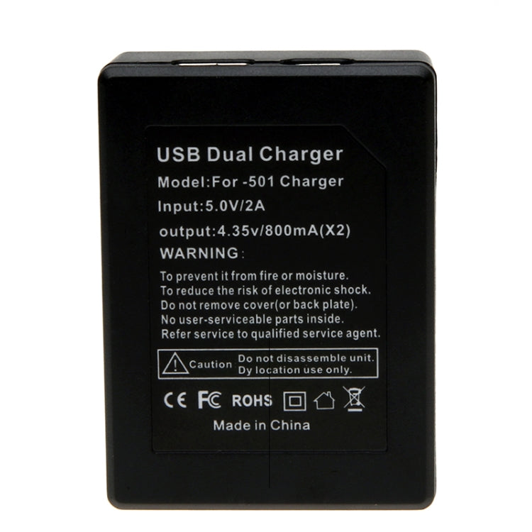 For GoPro HERO5 USB Dual Batteries Charger with USB Cable & LED Indicator Light