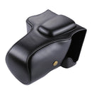 Full Body Camera PU Leather Case Bag for Canon EOS 200D (18-55mm Lens)(Black)