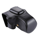 Full Body Camera PU Leather Case Bag for Canon EOS 200D (18-55mm Lens)(Black)