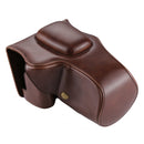 Full Body Camera PU Leather Case Bag for Canon EOS 200D (18-55mm Lens)(Coffee)
