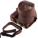 Full Body Camera PU Leather Case Bag with Strap for Sony NEX 5N / 5R / 5T (16-50mm / 18-55mm Lens)(Coffee)