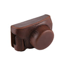 Full Body Camera PU Leather Camera Case Bag with Strap for Panasonic Lumix GF7 / GF8 / GF9 (12-32mm / 14-42mm Lens) (Coffee)