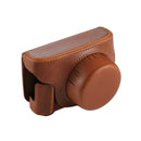 Full Body Camera PU Leather Camera Case Bag with Strap for Panasonic Lumix GF7 / GF8 / GF9 (12-32mm / 14-42mm Lens) (Brown)