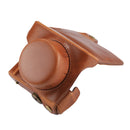 Full Body Camera PU Leather Camera Case Bag with Strap for Panasonic Lumix GF7 / GF8 / GF9 (12-32mm / 14-42mm Lens) (Brown)