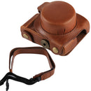Full Body Camera PU Leather Camera Case Bag with Strap for Panasonic Lumix GF7 / GF8 / GF9 (12-32mm / 14-42mm Lens) (Brown)
