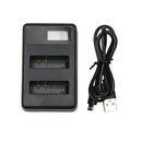 LCD Screen Dual Batteries Charger with USB Cable for Xiaoyi 4K Sport Camera, Displays Charging Capacity (XM47)