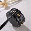 Full Body Camera Zipper PU Leather Case Bag with Hand Strap for Casio TR-M10 / TRM MINI (Black)