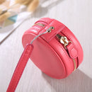 Full Body Camera Zipper PU Leather Case Bag with Hand Strap for Casio TR-M10 / TRM MINI (Magenta)
