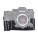 1/4 inch Thread PU Leather Camera Half Case Base for FUJIFILM X-H1 (Black)