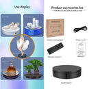 22cm USB Charging Rotating Display Stand Video Shooting Props Turntable, Load: 10kg, No Battery(Black)