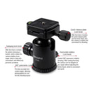 TRIOPO M2508 Multifunction Adjustable 4-Section Portable Aluminum Alloy Tripod Monopod with D-2A Ball Head for SLR Camera