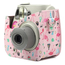 Pink Flamingo Pattern PU Leather Protective Camera Case Bag For FUJIFILM Instax Mini 7S / 7C Camera