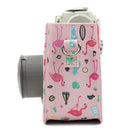 Pink Flamingo Pattern PU Leather Protective Camera Case Bag For FUJIFILM Instax Mini 7S / 7C Camera