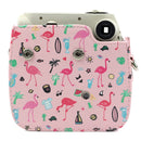 Pink Flamingo Pattern PU Leather Protective Camera Case Bag For FUJIFILM Instax Mini 7S / 7C Camera