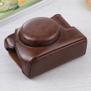 Full Body Camera PU Leather Case Bag for Sony ZV-1(Coffee)