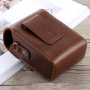 Full Body Camera Buckle Lock PU Leather Case Bag with Hand Strap & Neck Strap for Canon G7X II / G9X Mark II, Sony RX100 / M2(Coffee)
