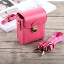 Full Body Camera Buckle Lock PU Leather Case Bag with Hand Strap & Neck Strap for Canon G7X II / G9X Mark II, Sony RX100 / M2(Magenta)