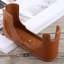 1/4 inch Thread PU Leather Camera Half Case Base for Leica M9 (Brown)