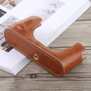 1/4 inch Thread PU Leather Camera Half Case Base for Leica M10 (Brown)