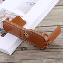 1/4 inch Thread PU Leather Camera Half Case Base for FUJIFILM X-T10 / X-T20 (Brown)