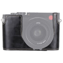 1/4 inch Thread PU Leather Camera Half Case Base for Leica Q (Typ 116)(Black)