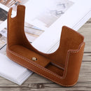 1/4 inch Thread PU Leather Camera Half Case Base for Leica Q (Typ 116)(Brown)