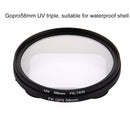58mm 3 in 1 Round Circle UV Lens Filter with Cap for GoPro HERO7 Black/6 /5