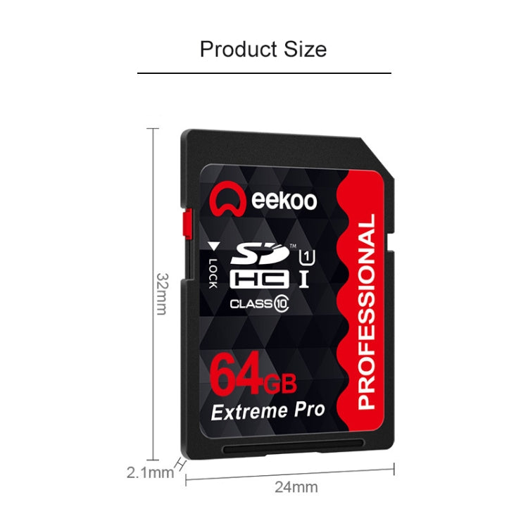 eekoo 64GB High Speed Class 10 SD Memory Card for All Digital Devices with SD Card Slot