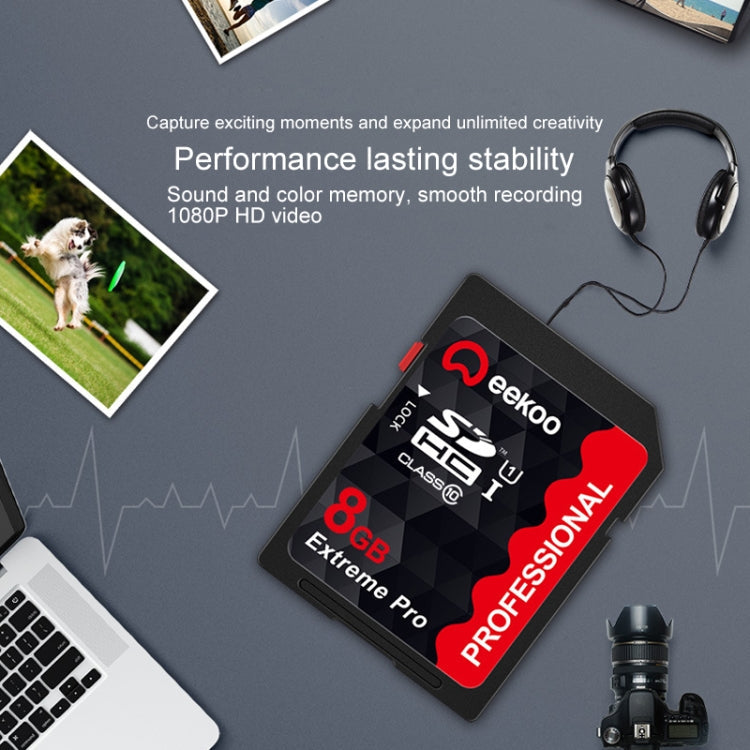 eekoo 8GB High Speed Class 10 SD Memory Card for All Digital Devices with SD Card Slot