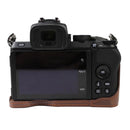 1/4 inch Thread PU Leather Camera Half Case Base for Nikon Z50(Brown)