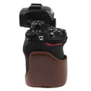 1/4 inch Thread PU Leather Camera Half Case Base for Nikon Z50(Brown)