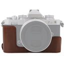1/4 inch Thread PU Leather Camera Half Case Base for Nikon Z fc (Coffee)