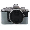 1/4 inch Thread PU Leather Camera Half Case Base for Nikon Z fc (Grey)