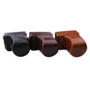 Full Body Camera PU Leather Case Bag with Strap for Canon EOS M200 (15-55mm Lens) (Coffee)