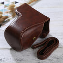Full Body Camera PU Leather Case Bag with Strap for Sony ILCE-6500 / A6500 (Coffee)