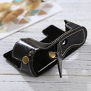1/4 inch Thread PU Leather Camera Half Case Base for Olympus EM10(Black)