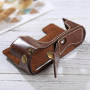 1/4 inch Thread PU Leather Camera Half Case Base for Olympus EM10(Coffee)