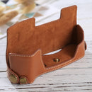 1/4 inch Thread PU Leather Camera Half Case Base for Olympus EM10(Brown)