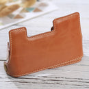 1/4 inch Thread PU Leather Camera Half Case Base for Olympus EM10(Brown)