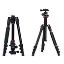 TRIOPO K2508S+B1S Adjustable Portable Aluminum Alloy Tripod with Ball Head for SLR Camera(Red)