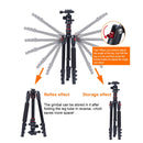 TRIOPO K2508S+B1S Adjustable Portable Aluminum Alloy Tripod with Ball Head for SLR Camera(Gold)