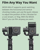 MOZA Mini-P 3 Axis Handheld Gimbal Stabilizer for Action Camera and Smart Phone(Black)