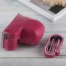 Full Body Camera PU Leather Case Bag with Strap for Sony A5100 / A5000 / NEX-3N (16-50mm / 40.5mm Lens) (Magenta)