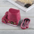 Full Body Camera PU Leather Case Bag with Strap for Sony A5100 / A5000 / NEX-3N (16-50mm / 40.5mm Lens) (Magenta)