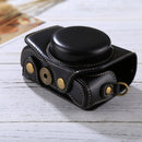 Full Body Camera PU Leather Camera Case Bag with Strap for Canon PowerShot G7 X Mark II (Black)