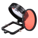 58mm 16X Macro Lens + Red Diving Lens Filter with Lens Cover + Lens Filter Ring Adapter + String + Cleaning Cloth for GoPro HERO6 /5 Dive Housing