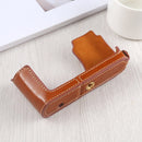 1/4 inch Thread PU Leather Camera Half Case Base for Leica DLUX TYP 109 (Brown)