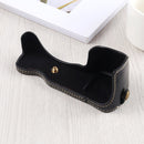 1/4 inch Thread PU Leather Camera Half Case Base for Sony A6400 / ILCE-A6400 (Black)